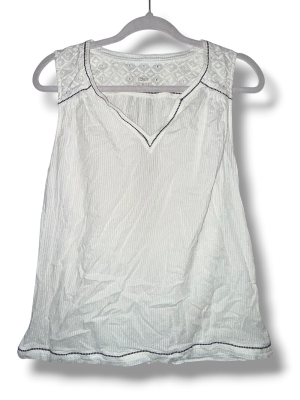 J. Crew embroidered dots sleeveless V neck top